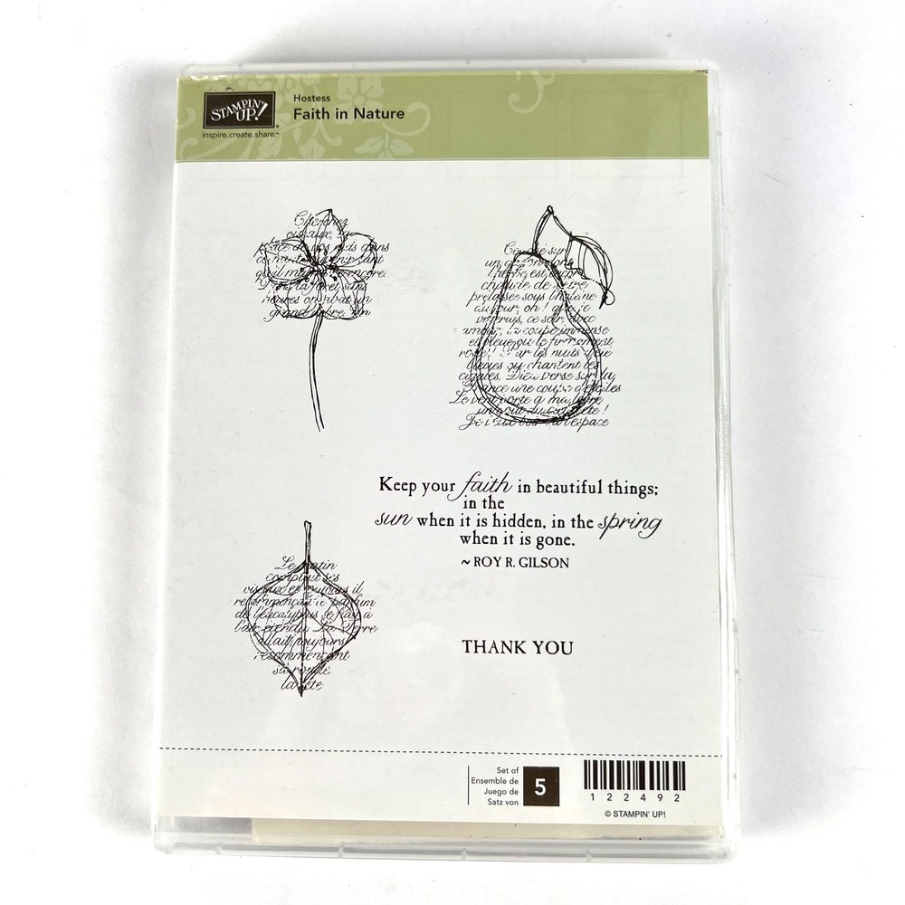 STAMPIN UP Faith In Nature Set 122492 Scrapbooking Art 5 Stamps‎